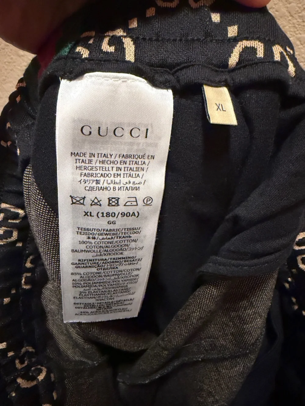 New Authentic Gucci GG Supreme Logo Sweatpants Black Size XXL Waist 36 - 42